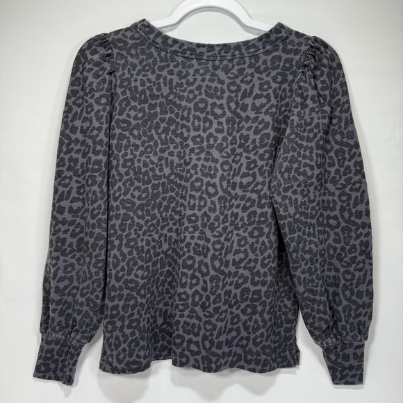 Loft Women's Lightweight Sweatshirt XS Extra Small Cheetah Print Shirt Popover - Picture 2 of 5
